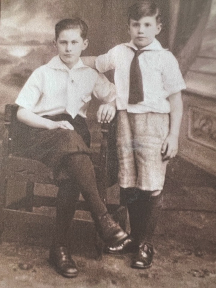 McLaughlin's father, Jack (right) with his brother, Jim (left).