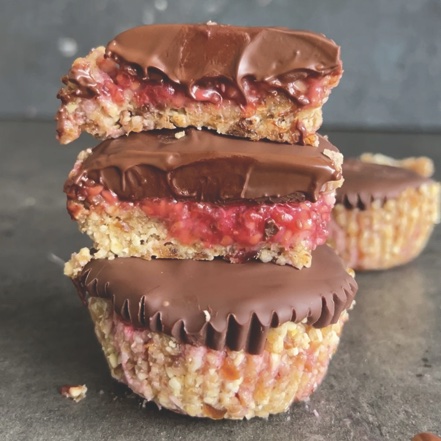 Chocolate Raspberry no bake cupcakes.