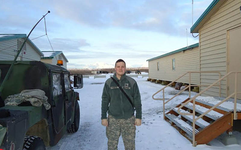 Sean Hagerty serving in the Army in Alaska.
