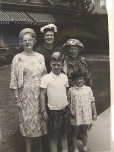 Kevin McLaughlin, and his sister Kathleen, with their mom, Julia, top row center. Pictured left is Helen Donovan, and tight Mary Donovan Cullen, the sisters of Nora Donolovan McLaughlin, who passed early. They helped raise Kevin's father Jack, and Jack's brother, Jim.