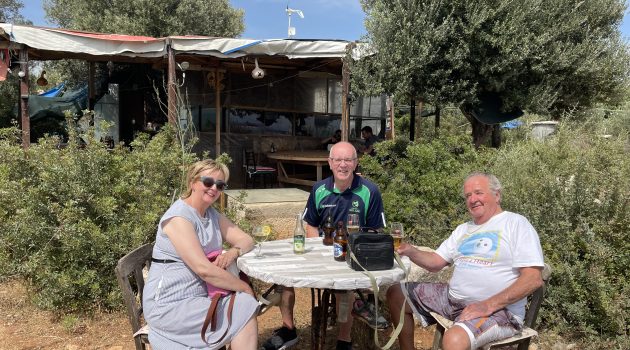 Marie, Enda, and John Cullen at Robinson's Caravan, a remote restaurant destination in Turkey