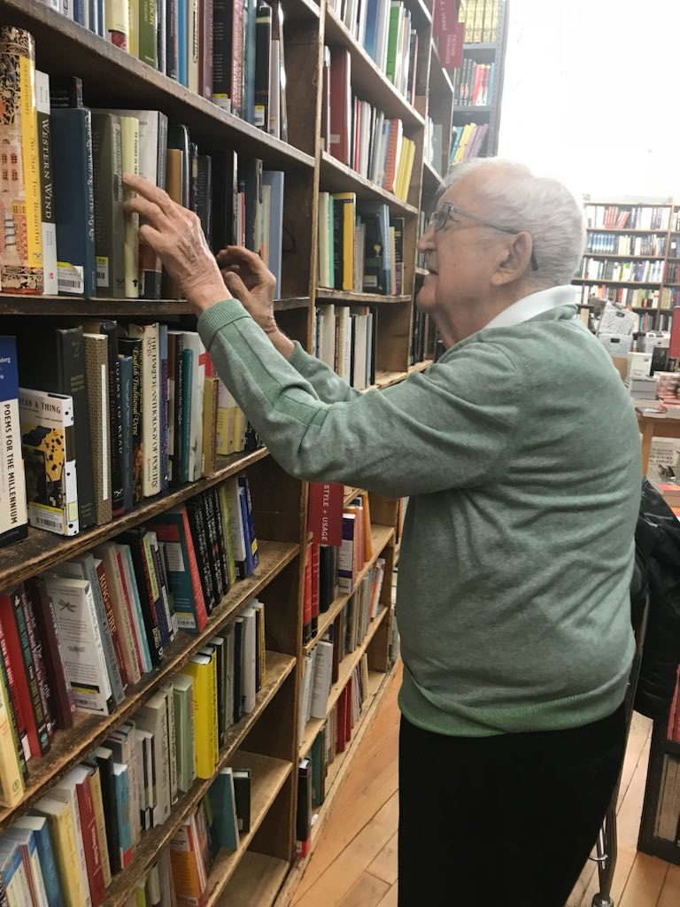Tom Quinlian perusing the aisles at The Strand Bookstore in New York City