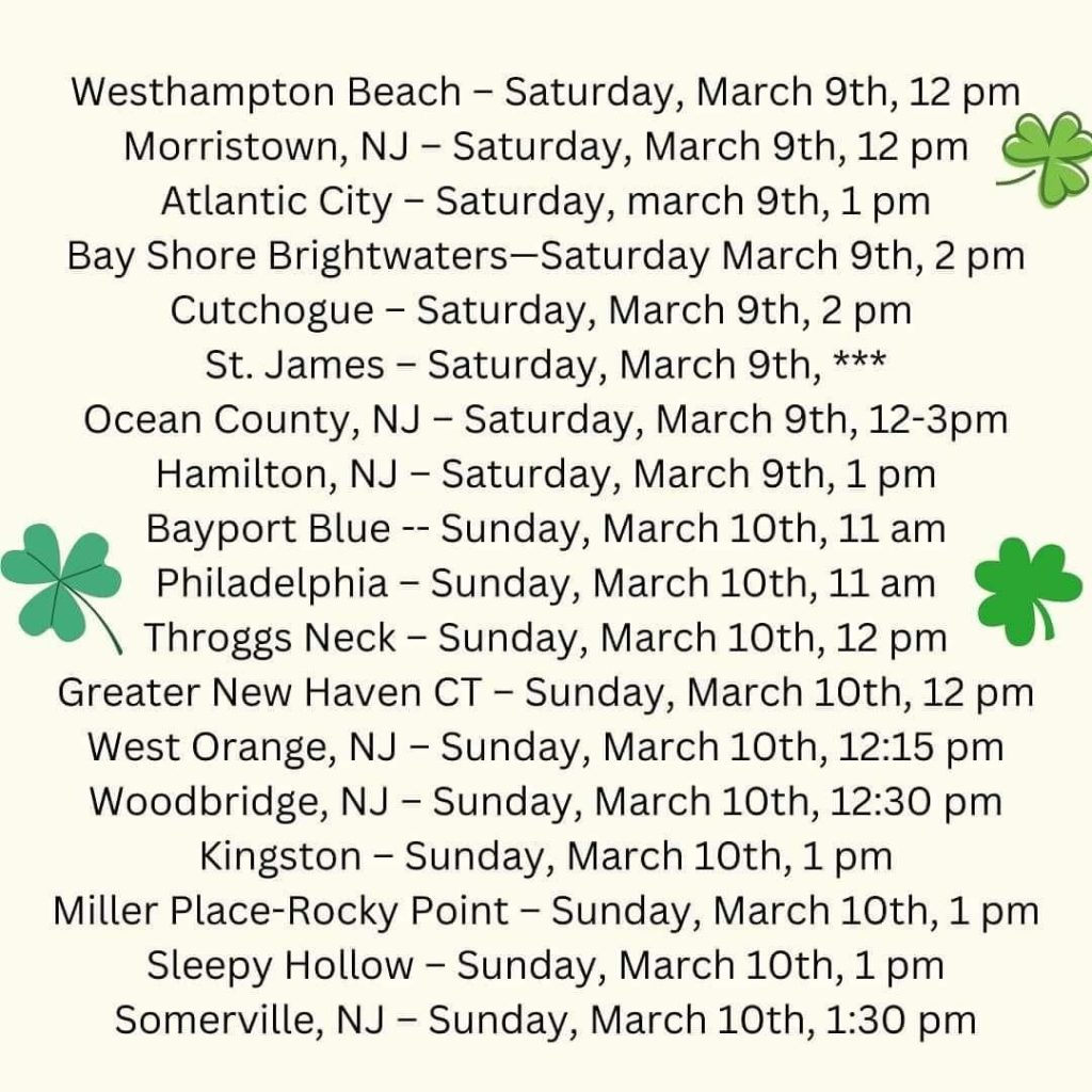 2024 New York tri-state area St. Patrick's Day Parades.