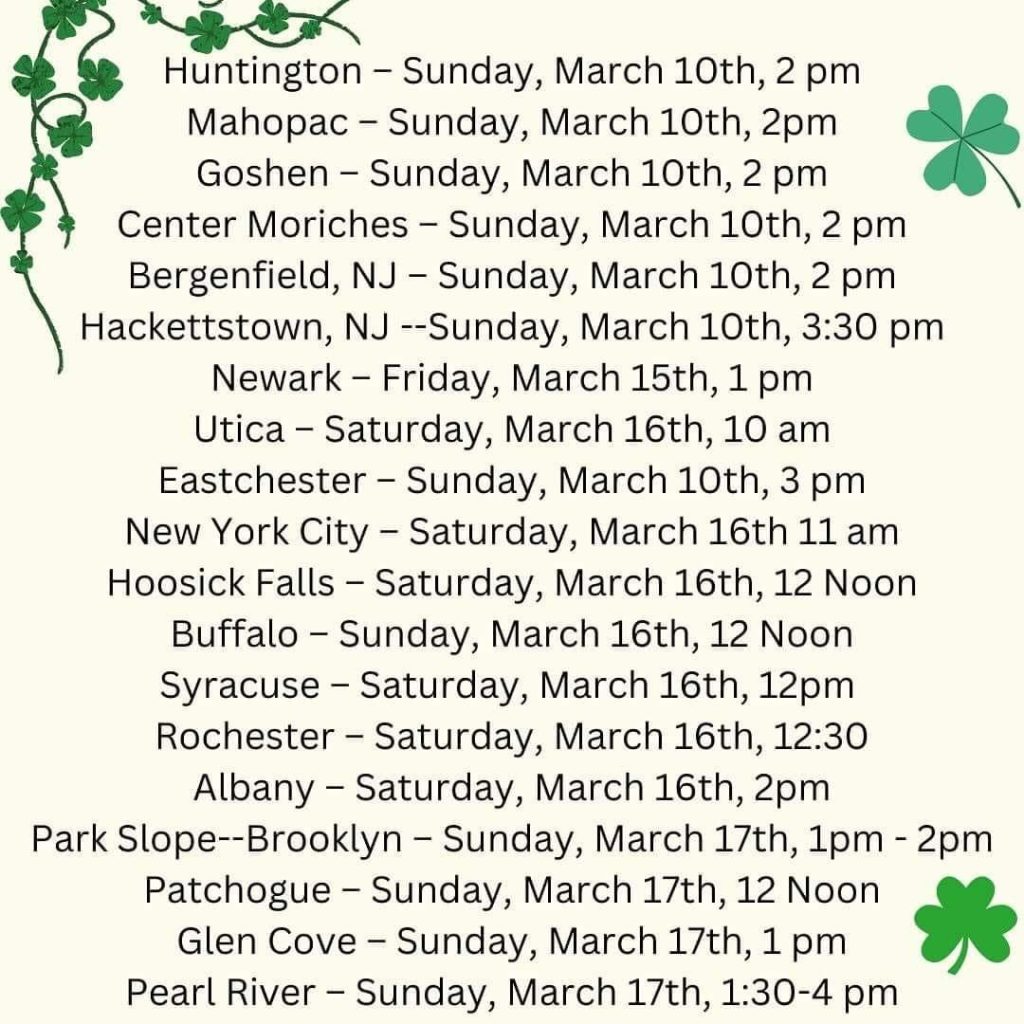 2024 New York tri-state area St. Patrick's Day Parades.