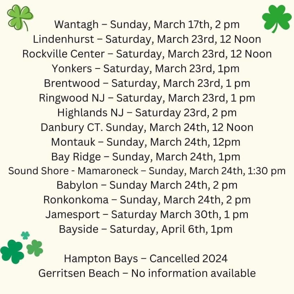 2024 New York tri-state area St. Patrick's Day Parades.