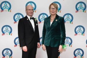 New York City St. Patrick's Day Chairman Sean Lane and the 2024 Grand Marshall Maggie Timoney. Photo: NYCStPatricksDayParade Facebook Page