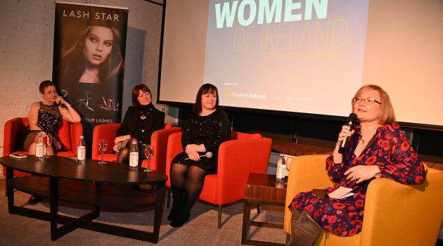 The panel at the New York Irish Center's St. Brigid Day Celebration (from left) Yvonne Cassidy, Alison Metcalfe, Andrea Haughian, and Consulate General Helena Nolan. Photo: Nuala Purcell/New York Irish Center