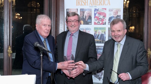 John Feerick, Michael Dowling, and Irish America Publisher Niall O'Dowd. Monday, March 4, 2024, Irish America Hall of Fame induction at the American Irish Historical Society, New York, NY.
