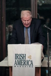 John Feerick accepting his nomination into the Hall of Fame on Monday, March 4, 2024 at the American Irish Historical Society.