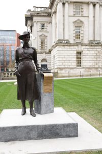 Bronze sculpture of Winifred Carney at Belfast City Hall. Photo: Belfast City Council