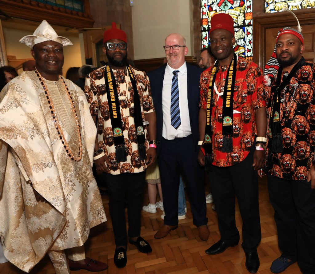 Paul Barr with representatives from the North West Migrant Forum