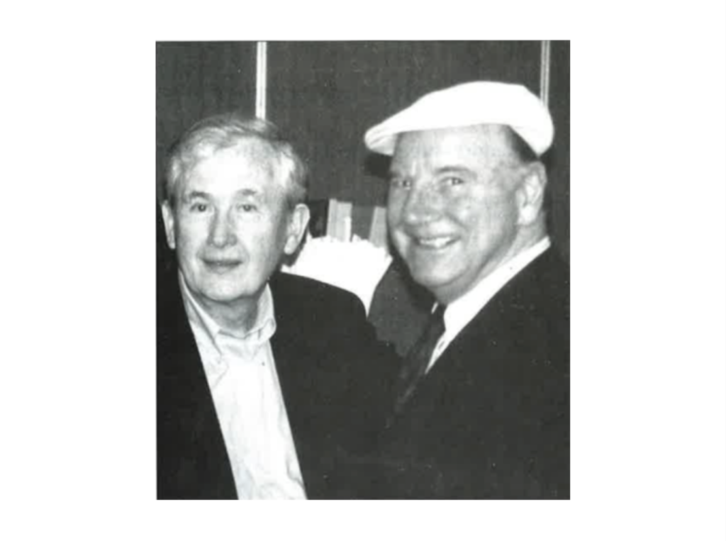 Paddy Clancy and Frank McCourt on an Irish Festival Cruise in January 1998. Photo by James Mullin