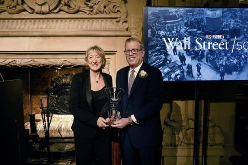 Patricia-Harty-Kevin-McLaughlin-with-the-Wall-Street-50-Award